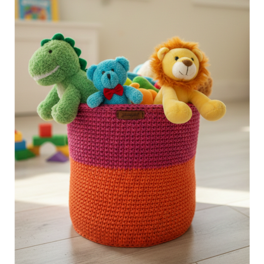 Pembe-Turuncu Saksı Sepet